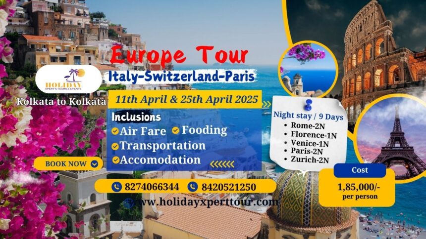 Europe tour package from Kolkata 2025